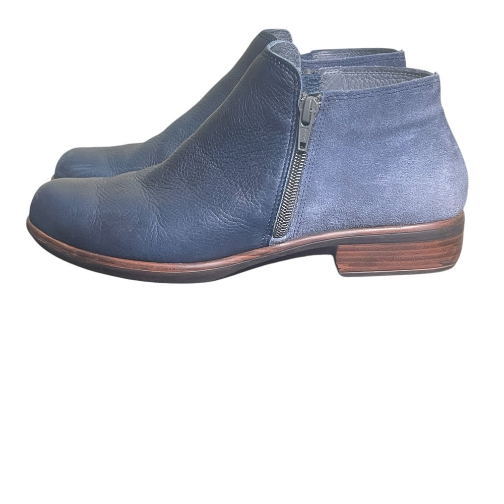 Naot Helm Blue Leather Ankle Boots with Zipper (38) - Picture 6 of 9